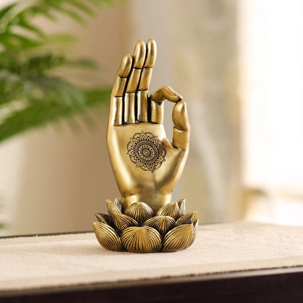 Gold Buddha Lotus Palm