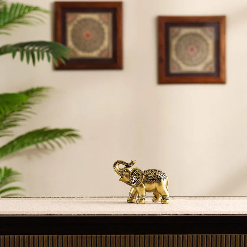 Golden Elephant Figurine