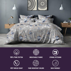 Floral Hush - Grey Blue 400TC