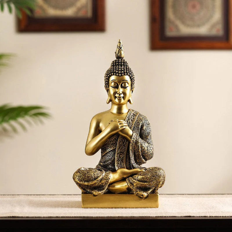 Golden Joyful Buddha Figurine