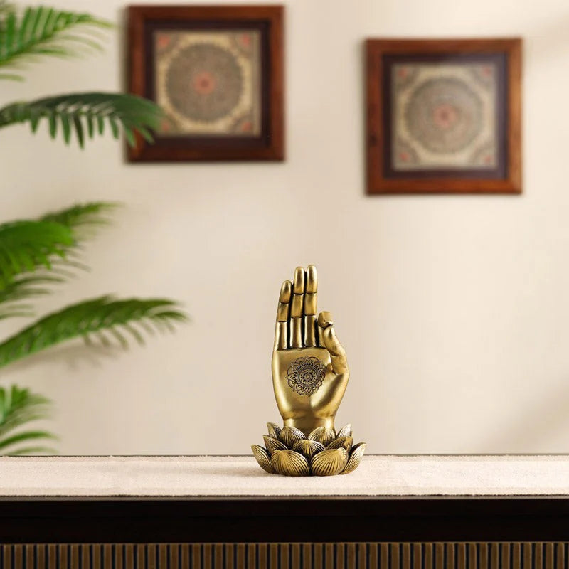 Gold Buddha Lotus Palm