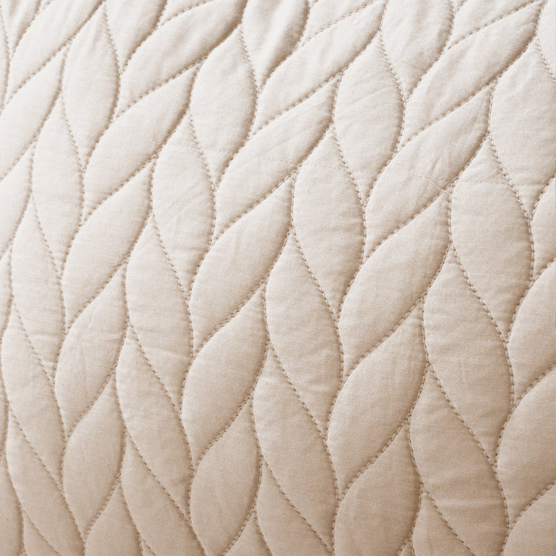 Classic Quilted Pillows Bedsheet Set | 300 TC | 100% Satin Cotton | Sand