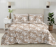 Heavenly Florals King Bedsheet Set | 300 TC | 100% Pure Cotton | 2 Pillow Covers | Brown