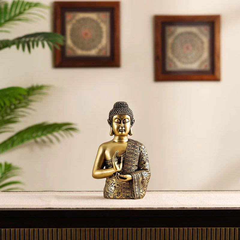 Golden Serene Buddha Figurine