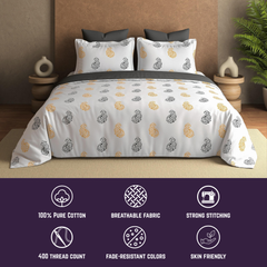 Paisley Bloom - Grey 400TC