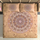 Palace Crest King Bedsheet Set | 300 TC | 100% Pure Cotton | 2 Pillow Covers | Sandstone