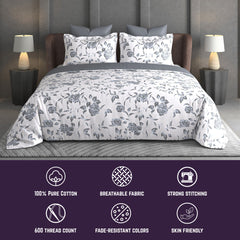 Heritage Bloom - Grey 600TC