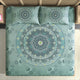 Palace Crest King Bedsheet Set | 300 TC | 100% Pure Cotton | 2 Pillow Covers | Aqua