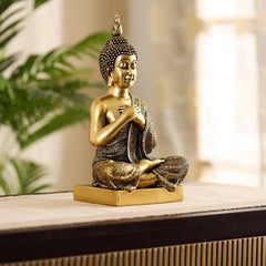 Golden Joyful Buddha Figurine