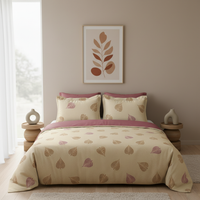 Autumn Veil King Bedsheet Set | 400 TC | Golden Pink