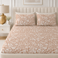 Autumn Lace King Size Bedsheet Set | 210 TC Perkale | 100% Pure Cotton | 2 Pillow Covers