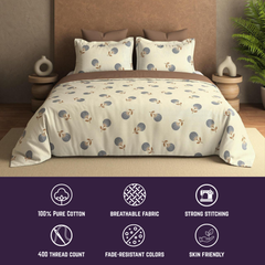 Azure Shell King Bedsheet Set | 400 TC
