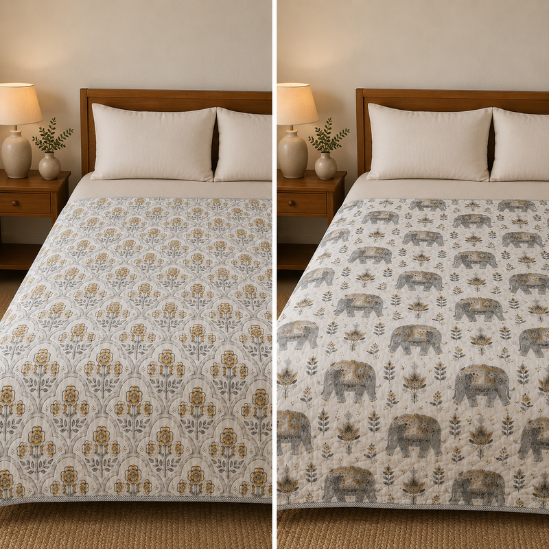 Bagh-E-Gaj Reversible Lightweight AC Dohar | Double Bed Dohar
