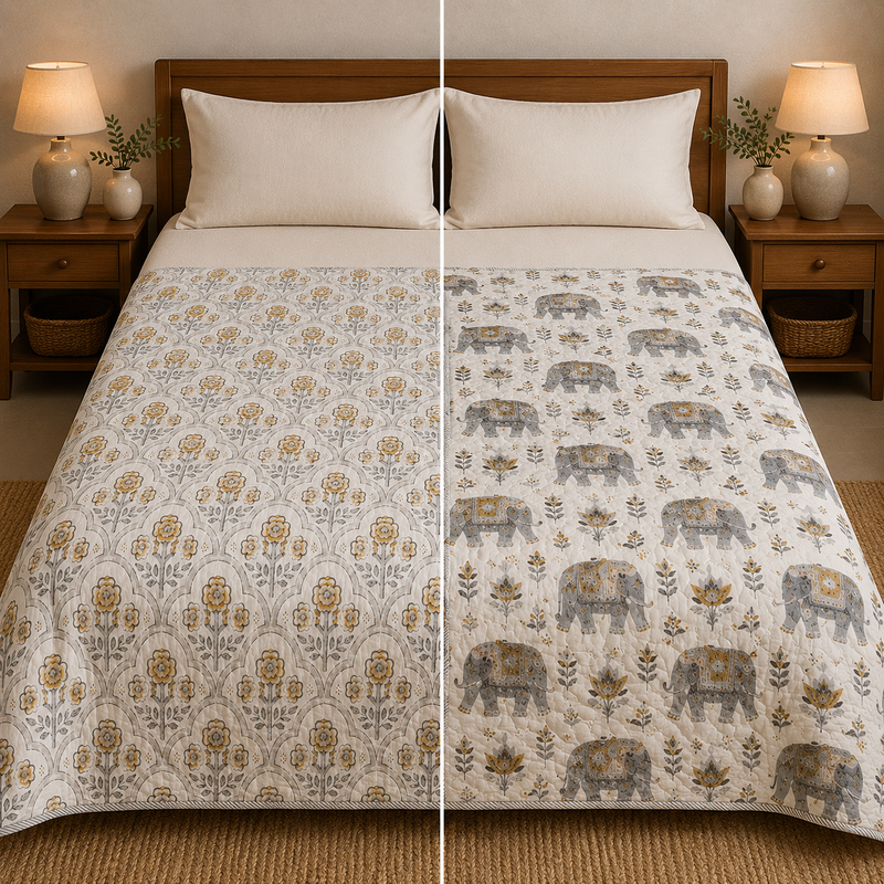 Bagh-E-Gaj Reversible Lightweight AC Dohar | Double Bed Dohar