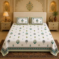 Bagru Vatika Jaipuri King Size Bedsheet | 100% Pure Cotton | Anarkali Collection