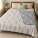 Blossom Trail Reversible Lightweight AC Dohar | Double Bed Dohar | Grey & Ivory