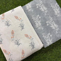 Blossom Trail Reversible Lightweight AC Dohar | Double Bed Dohar | Grey & Ivory