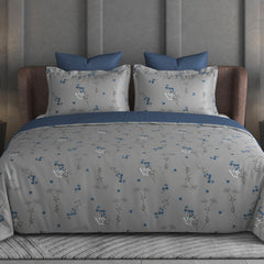 Breeze Garden Bedsheet Set | 600 TC | 100% Satin Cotton | Grey
