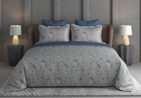 Breeze Garden Bedsheet Set | 600 TC | 100% Satin Cotton | Grey