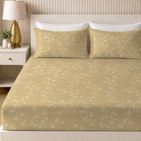 Champagne Vine King Bedsheet Set | 300 TC | 100% Pure Cotton