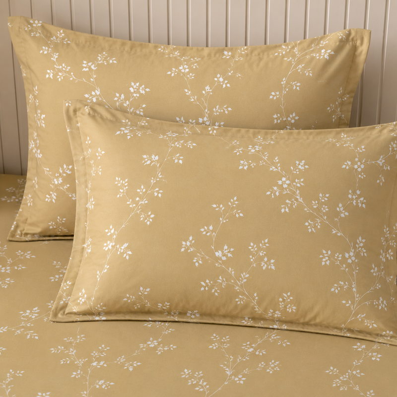 Champagne Vine King Bedsheet Set | 300 TC | 100% Pure Cotton