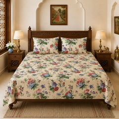 Thar Blossom Jaipuri King Size Bedsheet | 100% Pure Cotton