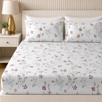 Morning Dew King Bedsheet Set | 300 TC | 100% Pure Cotton | Rose