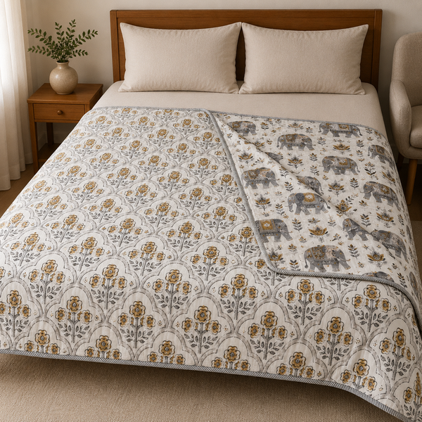 Bagh-E-Gaj Reversible Lightweight AC Dohar | Double Bed Dohar