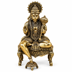 Lord Hanuman with Gada Brass Idol | 5.5" | 100% Brass