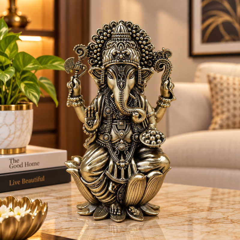 Lord Ganesha Brass Idol | 4" | 100% Brass