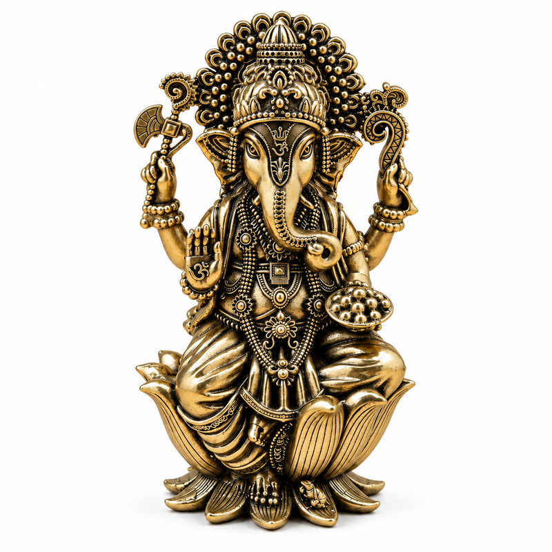 Lord Ganesha Brass Idol | 4" | 100% Brass
