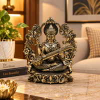 Goddess Saraswati with Veena Brass Idol | 4