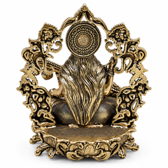 Goddess Saraswati with Veena Brass Idol | 4" | 100% Brass
