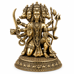 Panchmukhi Hanuman Divine Brass Idol | 5" | 100% Brass