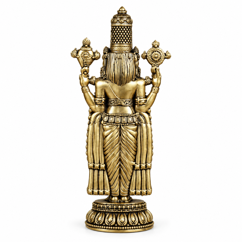 Lord Venkateswara as Tirupati Balaji Brass Idol | 6.5" | 100% Brass