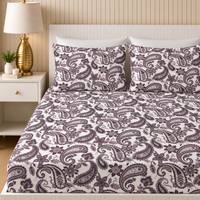 Paisley Garden King Bedsheet Set | 300 TC | 100% Pure Cotton | Maroon