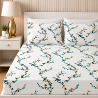 Morning Vine King Bedsheet Set | 300 TC | 100% Pure Cotton | Teal