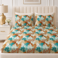 Floral Haven King Bedsheet Set | 210 TC | 100% Pure Cotton | 2 Pillow Covers | Autumn