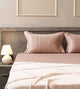Classic Quilted Pillows Bedsheet Set | 300 TC | 100% Satin Cotton | Smoke