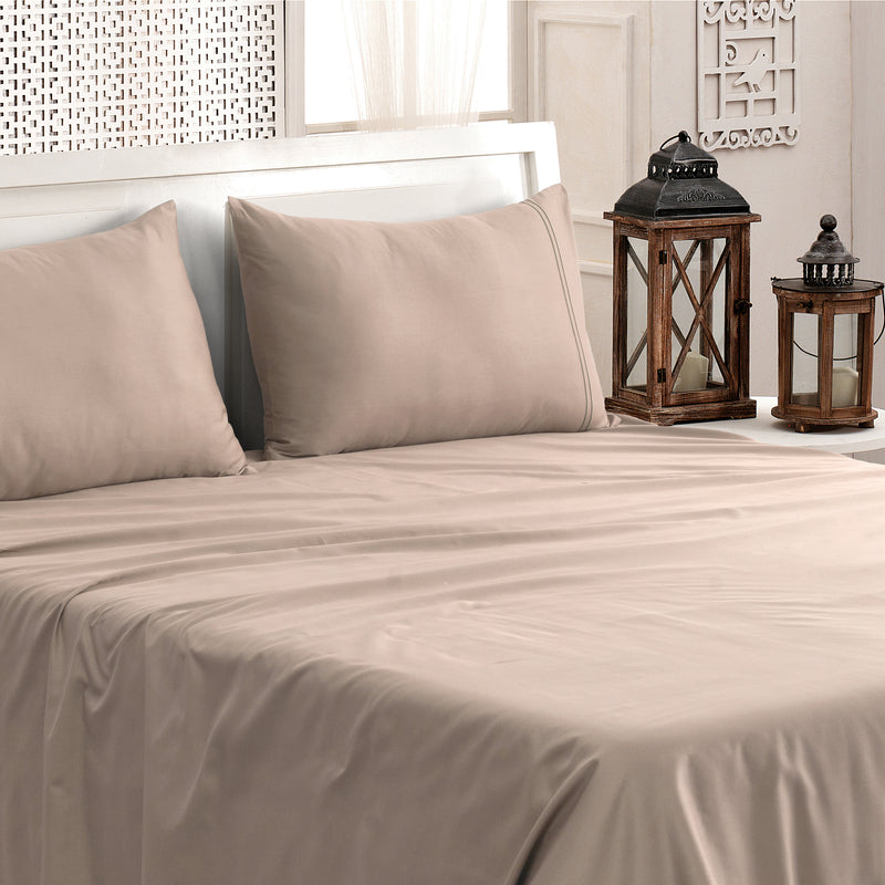 Classic Royale King Bedsheet Set | 400 TC | 100% Satin Cotton | 2 Pillow Covers | Blush