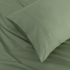 Classic Royale King Bedsheet Set | 400 TC | 100% Satin Cotton | 2 Pillow Covers | Moss
