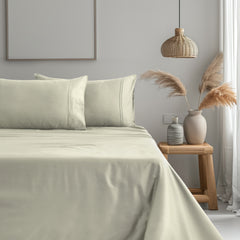 Classic Royale King Bedsheet Set | 400 TC | 100% Satin Cotton | 2 Pillow Covers | Pearl