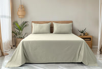 Classic Royale King Bedsheet Set | 400 TC | 100% Satin Cotton | 2 Pillow Covers | Pearl