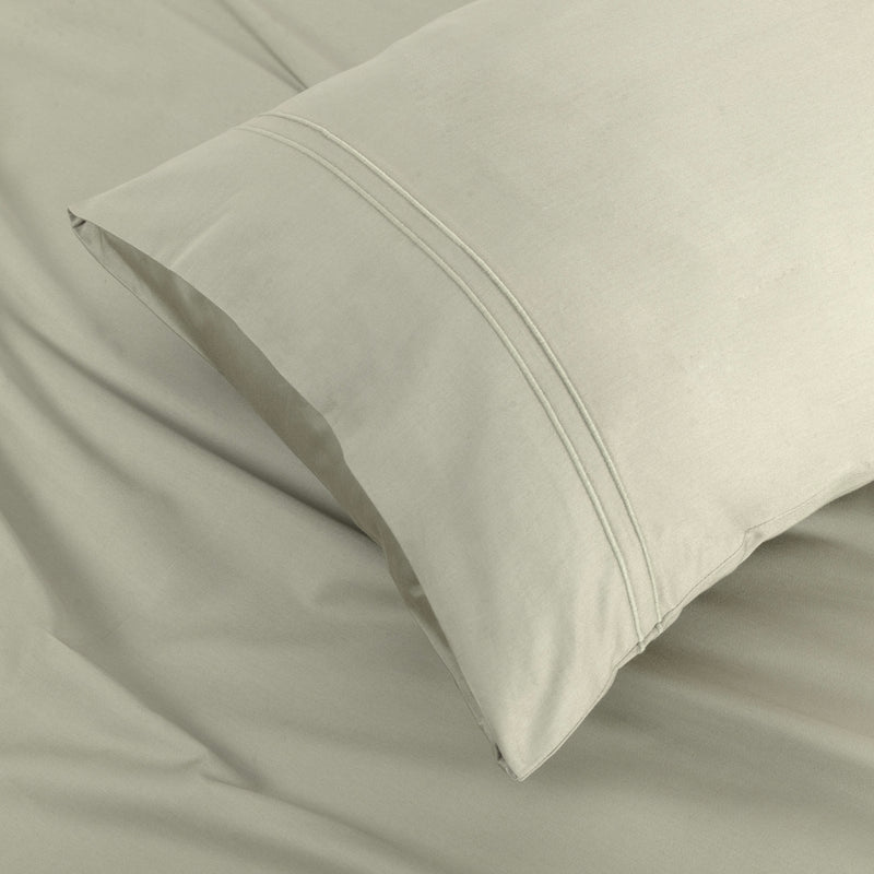Classic Royale King Bedsheet Set | 400 TC | 100% Satin Cotton | 2 Pillow Covers | Pearl