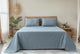 Classic Royale King Bedsheet Set | 400 TC | 100% Satin Cotton | 2 Pillow Covers | Sky Blue