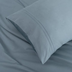 Classic Royale King Bedsheet Set | 400 TC | 100% Satin Cotton | 2 Pillow Covers | Sky Blue