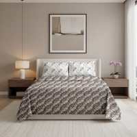 Dual Harmony King Bedsheet Set | 300 TC | 100% Pure Cotton | Brown