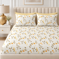 Marigold Reverie King Size Bedsheet Set | 210 TC Perkale | 100% Pure Cotton