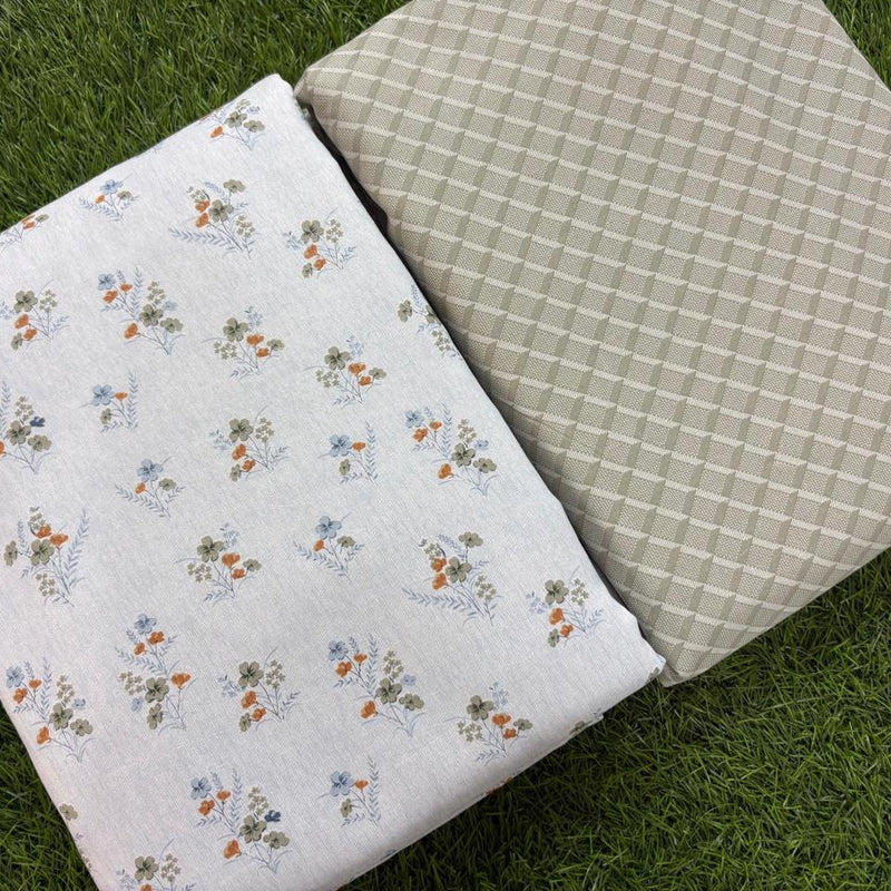 Floral Charm Reversible Lightweight AC Dohar | Double Bed Dohar | Green