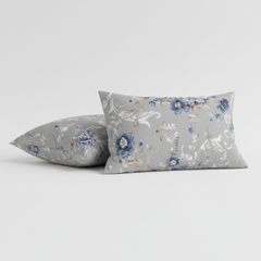 Floral Hush King Bedsheet Set | 400 TC | 100% Pure Cotton | 2 Pillow Covers | Grey
